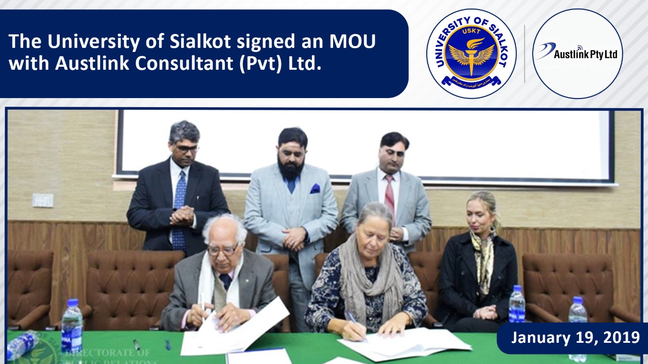 The University of Sialkot signed an MOU with Austlink Consultant (Pvt) Ltd.