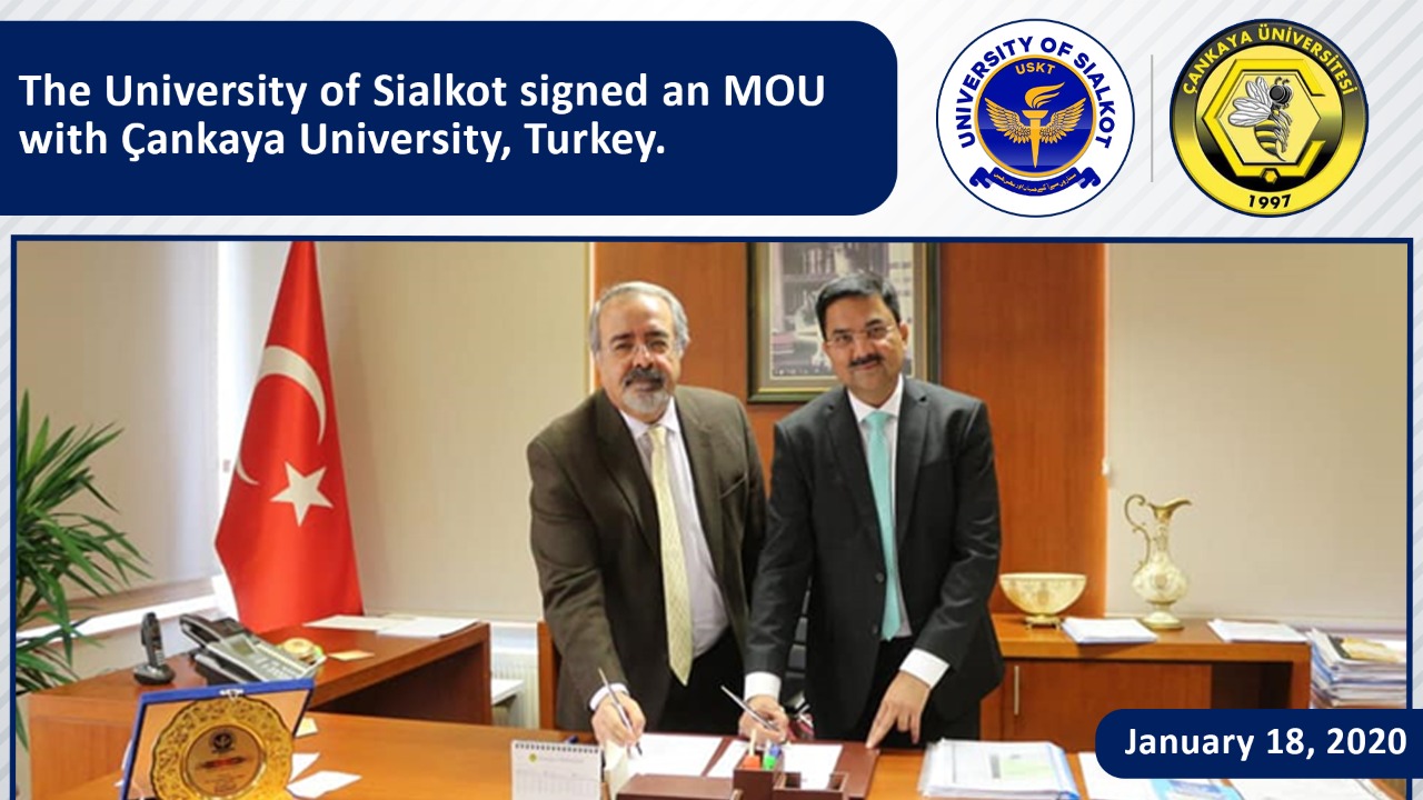 The University of Sialkot signed an MOU with Çankaya University, Turkey.